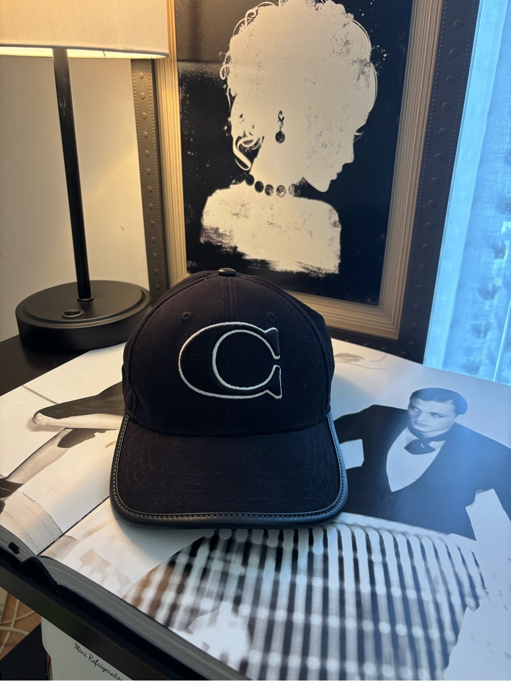 Coach Black Baseball Cap with Embroidered 'C' Logo NWOS